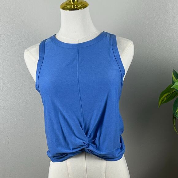 Old Navy Active Cloud 94 Soft Blue Sleeveless Twist Front Cropped Top Size XS - Picture 1 of 7